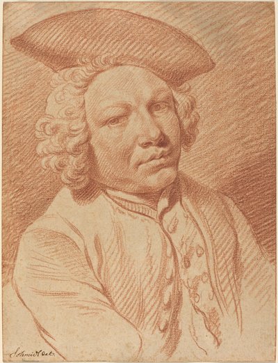 戴三角帽的人的画像 作者 Georg Friedrich Schmidt