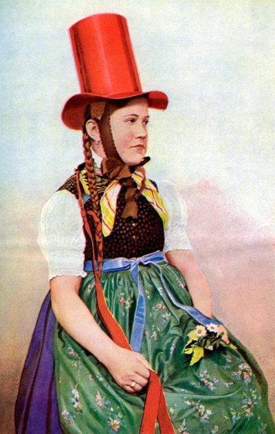 一个穿着周日连衣裙的森林少女，1922年。 作者 乔治·海克尔