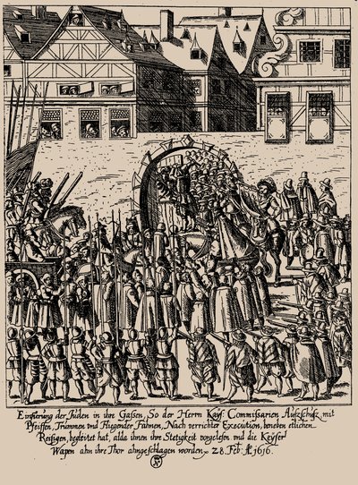 费特米尔奇的崛起。1616年2月28日在法兰克福重新接纳犹太人，约1616-1617。 作者 乔治·凯勒