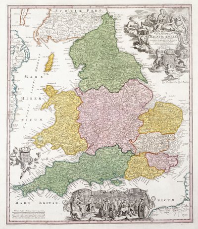 英格兰地图，1760年 作者 乔治·马修·塞特