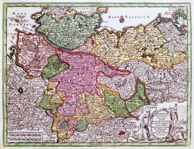 德国北部地图，从地图集 作者 乔治·马修·塞特