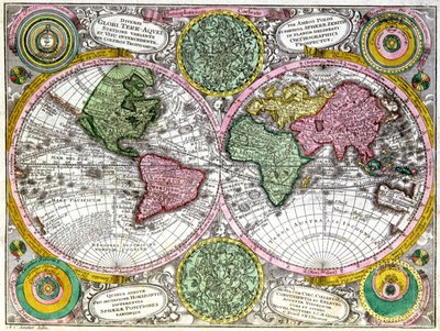 世界地图和天体平面图 作者 乔治·马修·塞特