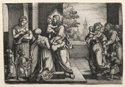 基督与小孩子，c。 1548。 作者 乔治·彭茨