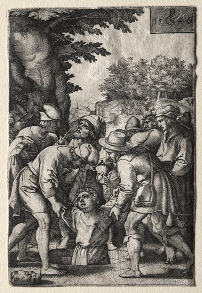 约瑟夫放下井，1546年。 作者 乔治·彭茨
