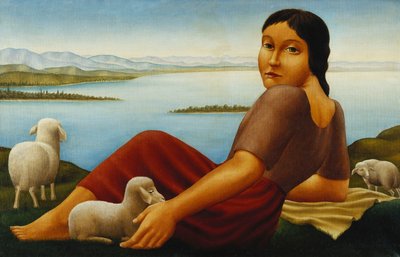 羊的女孩；绵羊的女孩，1923年 作者 乔治·施林普夫