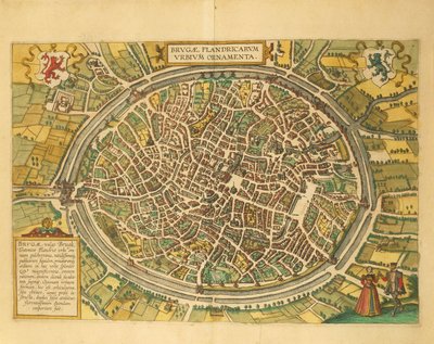布鲁日地图，来自Georg Braun的Civitates Orbis Terrarum。 作者 弗兰斯