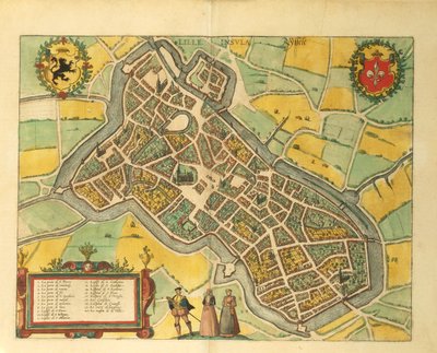 里尔地图来自Georg Braun的Civitates Orbis Terrarum。 作者 弗兰斯