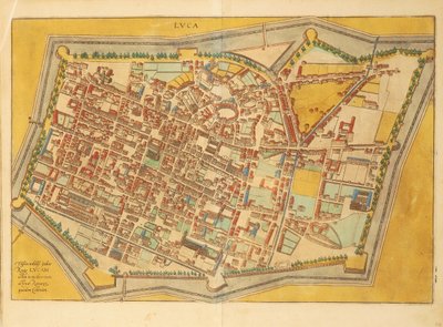 卢卡地图来自Georg Braun的Civitates Orbis Terrarum。 作者 弗兰斯