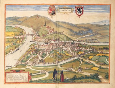 纳穆尔地图，来自乔治-布劳恩的Civitates Orbis Terrarum。 作者 弗兰斯