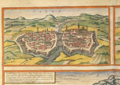 乔治-布劳恩的Civitates Orbis Terrarum中的帕尔马地图 作者 弗兰斯