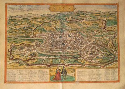 罗马地图来自Georg Braun的《Civitates Orbis Terrarum》。 作者 弗兰斯