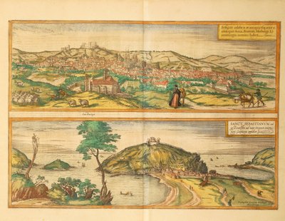 圣塞巴斯蒂安和布尔戈斯地图来自乔治-布劳恩的Civitates Orbis Terrarum。 作者 弗兰斯