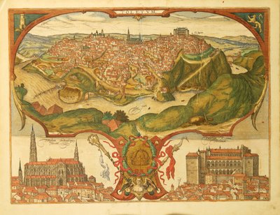 托莱多地图，来自Georg Braun的Civitates Orbis Terrarum。 作者 弗兰斯