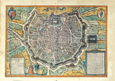 米兰，来自乔治-布劳恩的Civitates Orbis Terrarum。 作者 弗兰斯