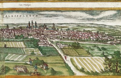 巴亚多利德附近的农业用地，在Civitatis Orbis Terrarum，由Franz HOGENBERG（1535-1590）绘制。 作者 弗兰斯
