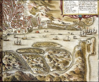 果阿。根据布劳恩和霍根伯格的 "Civitates Orbis terrarum "地图集 作者 弗兰斯