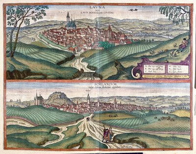 Louny et Slany (Boheme), 捷克共和国 (雕刻) 作者 弗兰斯