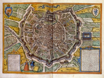 1585年的米兰地图来自布劳恩和霍根伯格地图集。 作者 弗兰斯