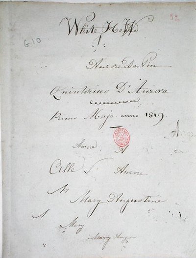 白露》，奥罗尔-杜平的笔记本手稿的扉页，有她的签名，1819年5月（纸上笔墨）。 作者 乔治·桑德