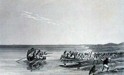 船只上浮，出自约翰-富兰克林爵士（1786-1847）的《1825-27年第二次极地海洋海岸探险记》，由爱德华-芬登（1791-1857）雕刻，1828年出版（雕刻）。 作者 乔治（之后）返回