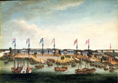广州的洪氏家族，1820 年前（象牙上的油彩） 作者 乔治·钱纳利（的追随者）