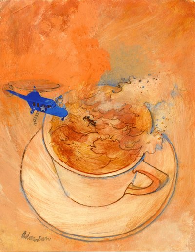 风暴在茶杯，（20世纪70年代）水粉在纸上 作者 乔治·亚当森