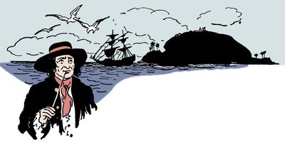 加勒比海海龟岛的代表，来自乔治·阿尔伯特·威廉姆斯 (1875-1932) 1913 年“男孩海盗书”的插图 作者 乔治·阿尔弗雷德·威廉姆斯