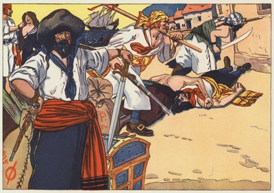 海盗们穿过街道，焚烧，掠夺和谋杀 作者 乔治·阿尔弗雷德·威廉姆斯