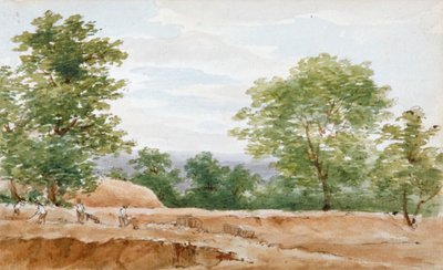 从海格特隧道的挖掘情况看，伦敦，1812年 作者 乔治·阿纳尔德