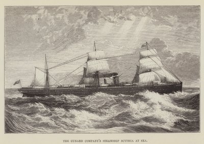 Cunard公司在海上的轮船Scythia 作者 乔治·奥古斯都·萨拉
