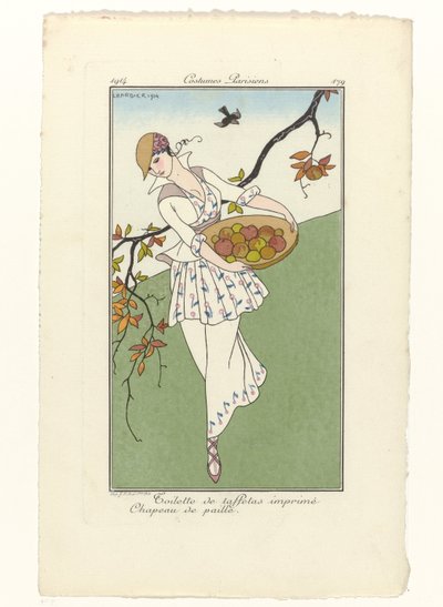 Journal des Dames et des Modes，巴黎服装，1914 年，第 179 期：塔夫绸厕所 (...) 作者 无名氏