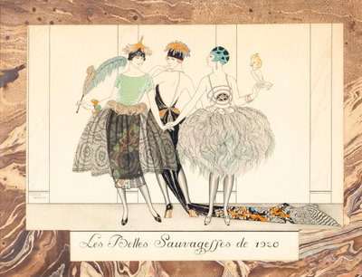 1920年的Les Belles Sauvageffes，来自Le Bonheur du Jour or, Les Graces à la Mode, 1924。 作者 乔治·理发师