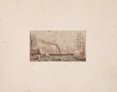 针盒印刷品：基尔肯尼湾的皇家舰队，1850年。 作者 乔治·巴克斯特