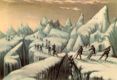 攀登勃朗峰的阶段，约1853年，1946年。   作者 乔治·巴克斯特