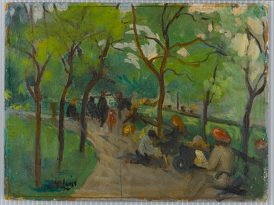 展望公园，c.1902-10（面板油画） 作者 乔治·本杰明·卢克斯