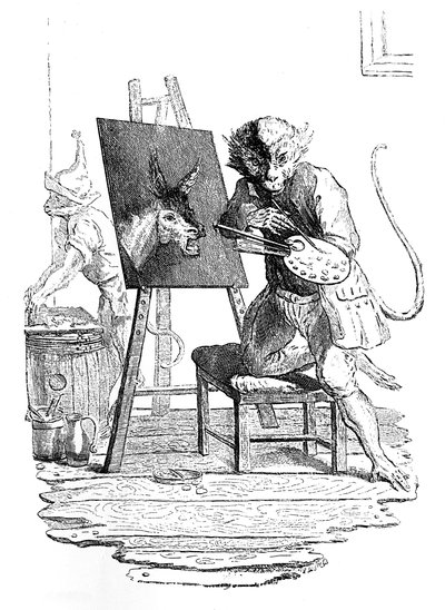 猿画屁股，1753年。 作者 乔治·比克汉姆