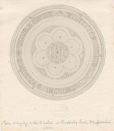 Teddesley Hall-Paten：钢笔和水洗图 作者 乔治·巴克勒