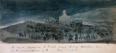 法国，撒丁岛和土耳其军队于1854年左右离开巴拉克拉法线进行侦察 作者 乔治·卡多根