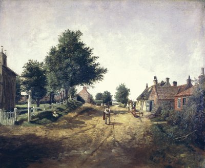 霍尔姆村，霍尔德内斯，约 1885 年（布面油画） 作者 乔治·卡米奇