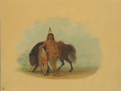 一个正在休息的夏安族战士，18611869年。 作者 乔治·卡特琳