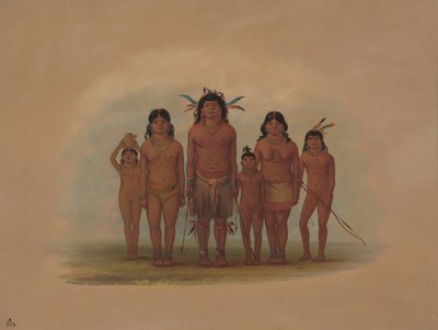 一个康尼博印第安人家庭，1854-1869。 作者 乔治·卡特琳
