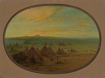 鲑鱼河上的乌鸦村，18551869。 作者 乔治·卡特琳