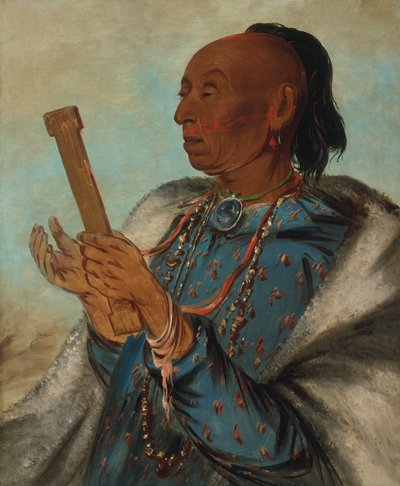 Ah-tón-we-tuck, Cock Turkey, Repeating His Prayer, 1830. 作者 乔治·卡特琳