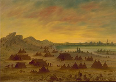 一个阿帕奇村，18551869。 作者 乔治·卡特琳