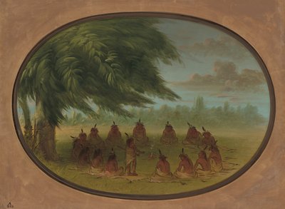 一个印第安人理事会--苏族，1861-869年。 作者 乔治·卡特琳
