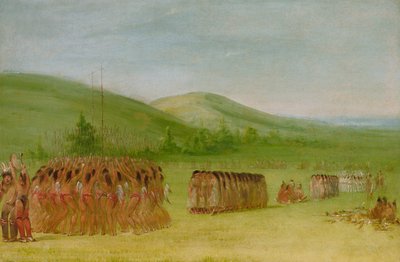 球类游戏舞蹈，乔克托人，1834-1835。 作者 乔治·卡特琳