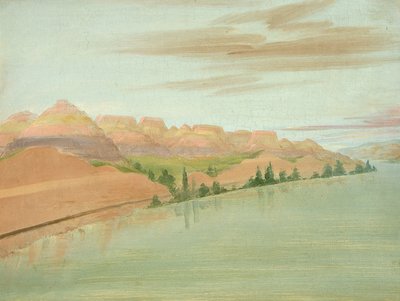 美丽的克莱悬崖，在圣路易斯以上1900英里，1832年。 作者 乔治·卡特琳