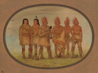 黑鹰和其他五名绍基族囚犯，18611869年。 作者 乔治·卡特琳