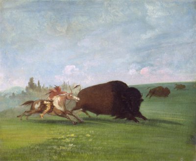 布法罗-蔡斯，一个人的死亡，1832-1833年。 作者 乔治·卡特琳