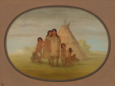 卡曼奇酋长的孩子和假山，18611869。 作者 乔治·卡特琳